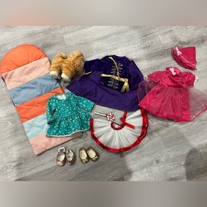 American Girl Sleeping bag and clothes
